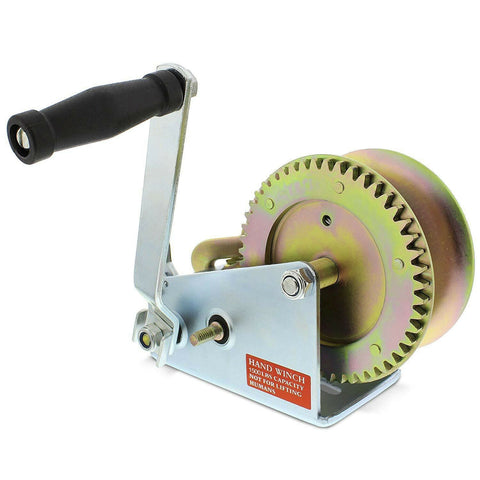 Hand Winch 1500lbs/2500LBS 2-Gears 8m Synthetic Cable Boat Trailer 4WD Winch