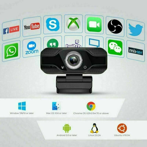 Webcam 1080P Full HD USB 2.0 For PC Desktop & Laptop Web Camera with Microphone