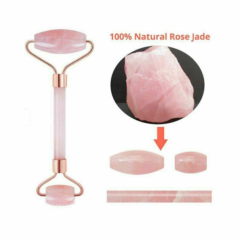 Facial Massage Roller Natural Quartz Crystal Stone Face Neck Beauty Tool