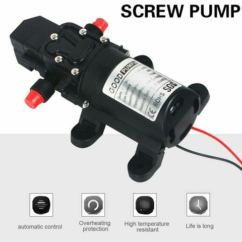 12V Water Pump 6Lpm 70W Self-Priming Caravan Camping Boat 130PSI