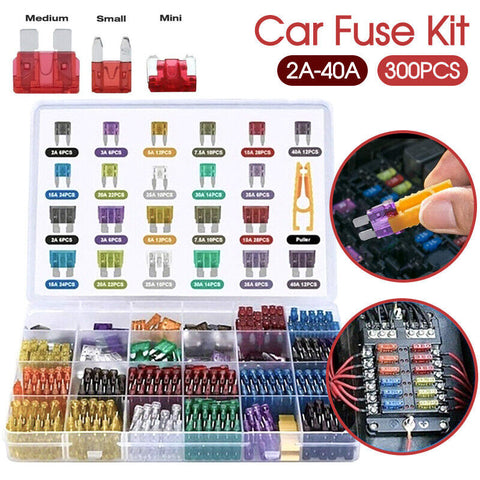 300pcs Car Blade Fuses Assortment Assorted Kit Blade Set Auto Truck Automotive