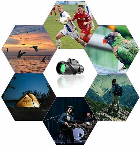 HD Portable Telescope Monocular For Travel Night Vision+Phone Clip +Tripodset