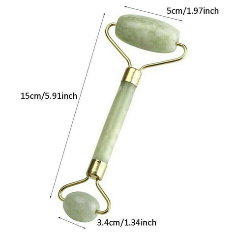 Facial Massage Roller Natural Quartz Crystal Stone Face Neck Beauty Tool