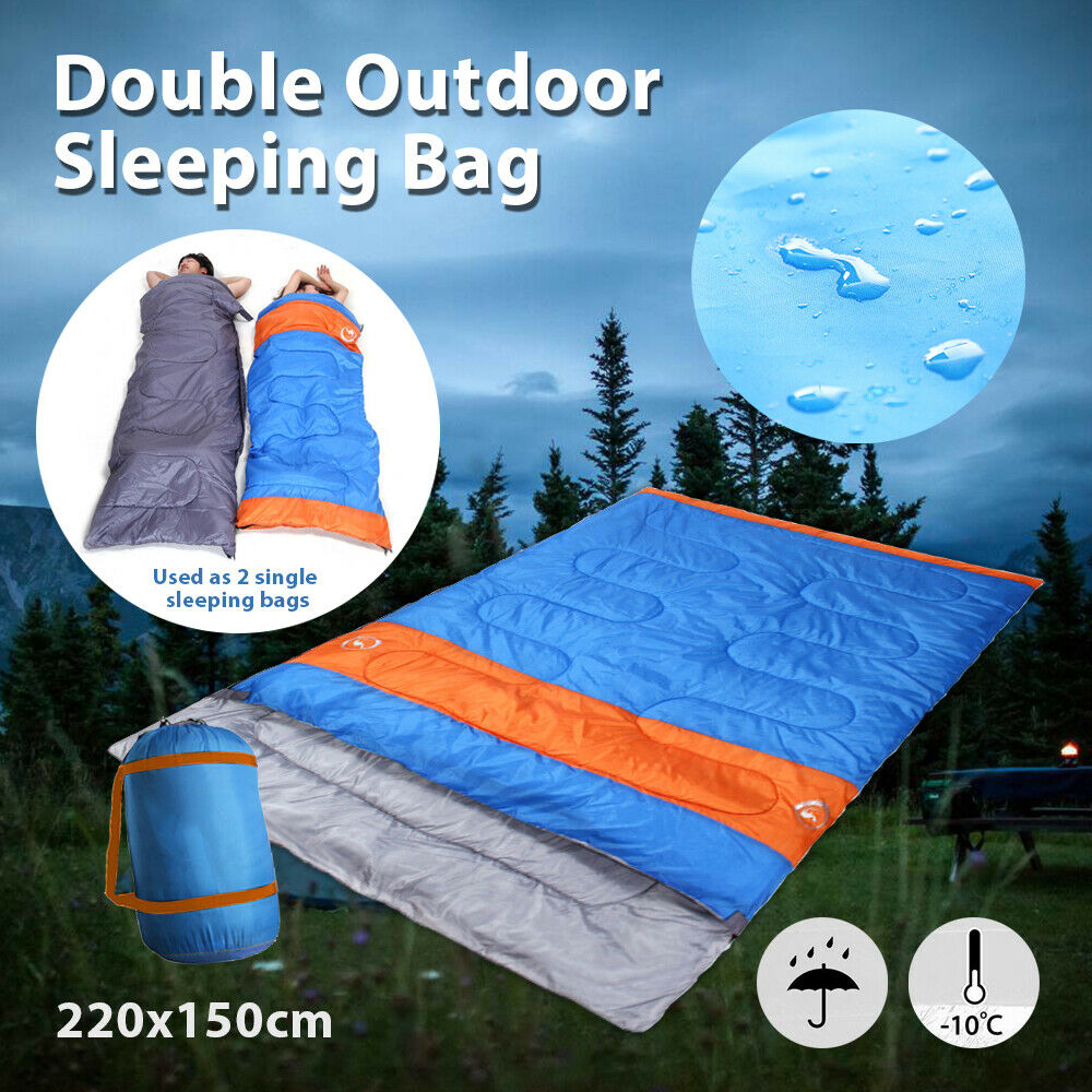 '-10°C Double Outdoor Camping Sleeping Bag Hiking Thermal Winter 220x150cm