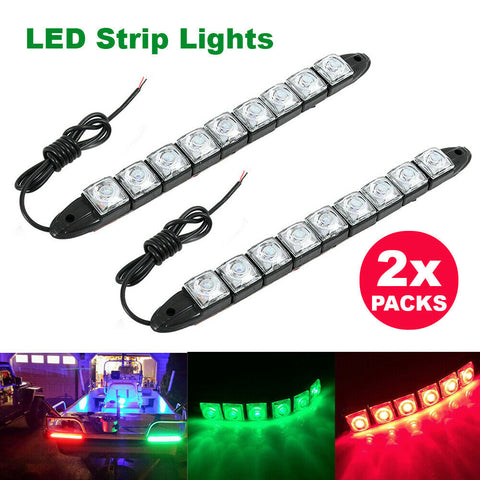 LED Signal Nav Navigation Lights Strip Port Starboard Marine Boat Red & Green