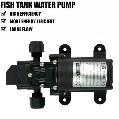 12V Water Pump 6Lpm 70W Self-Priming Caravan Camping Boat 130PSI