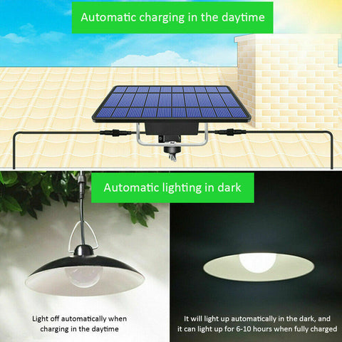 Solar Power Outdoor Garden Hanging LED Lamp Yard Pendant Light W/ Remote Control