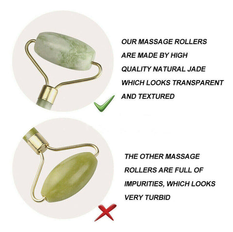 Facial Massage Roller Natural Quartz Crystal Stone Face Neck Beauty Tool