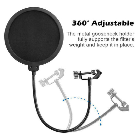 Double Layer Pop Filter Recording Studio Microphone Wind Screen Mask Shield