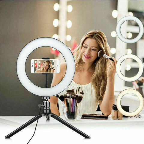 10" Phone Selfie LED Ring Light with Stand For Youtube Tiktok Makeup Video Live