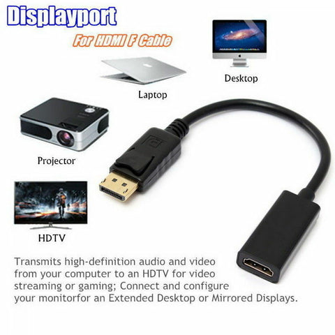 DisplayPort Display Port DP Male to HDMI Female Adapter Converter Cable 25cm