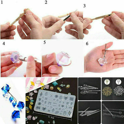 289X Jewelry Mould Handmade Crystal Glue Making Set Resin Silicone DIY Mold Kit