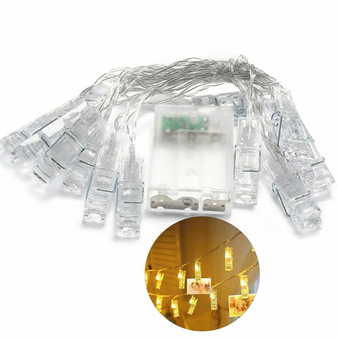 10 TO 40 LED Card Photo Clip String Fairy Lights Battery Christmas Party Wedding