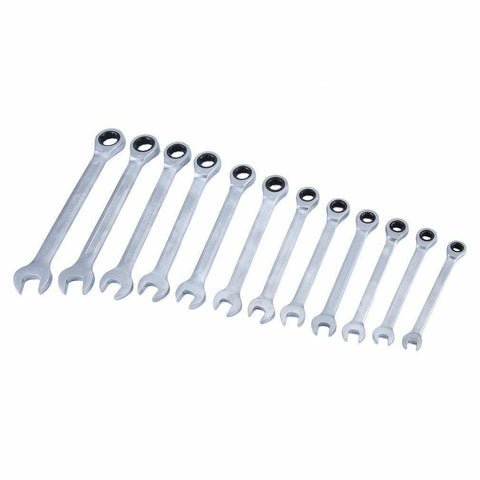 12Pcs 8MM-22MM Ratchet Spanner Set Metric ND-0326 + Rolling Bag Hand Tool Kit AU