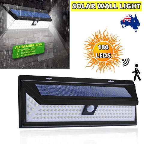 180LED Solar Power Motion Sensor Light Outdoor Security Garden Waterproof Lamp