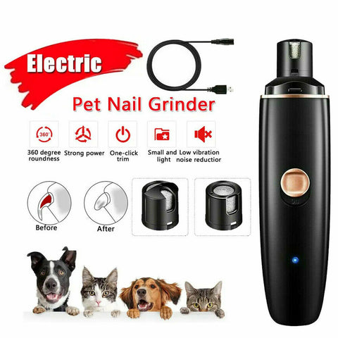 Electric Dog Toe Nail File Grinder Clippers Pet Cat Claw Grooming Trimmer Tools