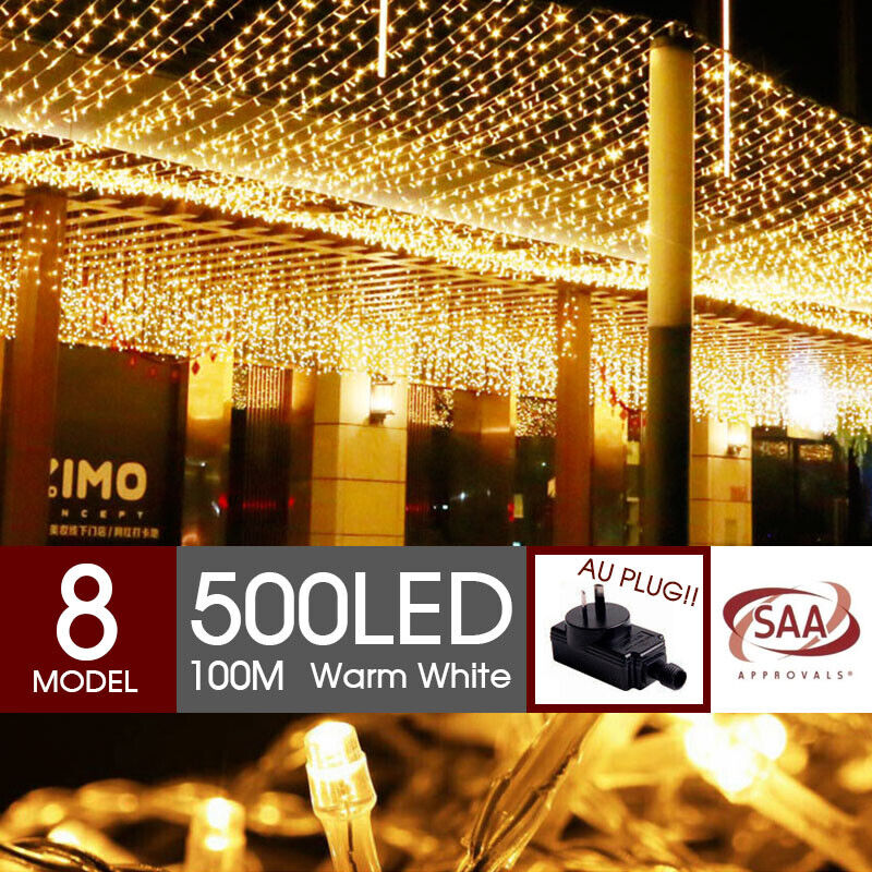 500 LED 100m Warm White String Fairy Lights Christmas Tree Xmas Party Wedding