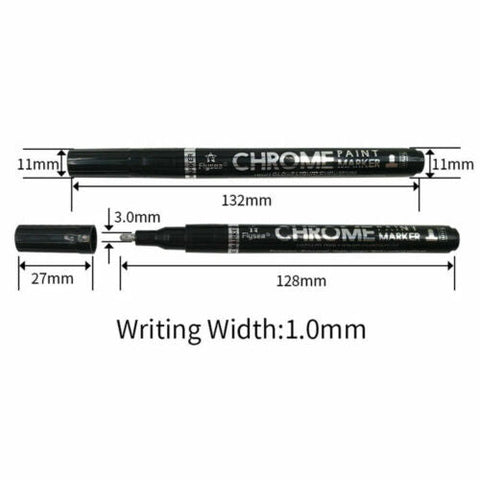 0.7/1/3mmNib Silver Art Liquid Mirror Chrome Marker Pen Smooth Long-Lasting