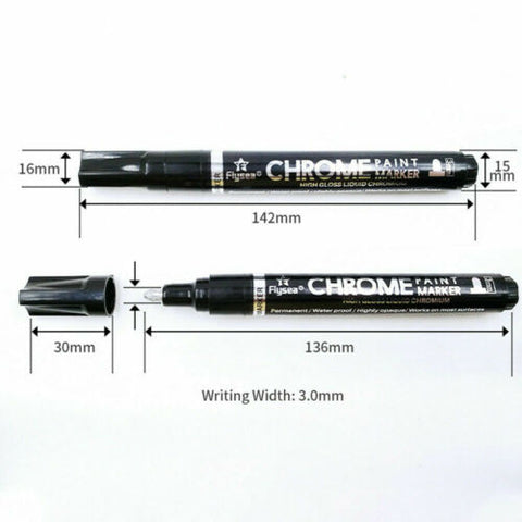 0.7/1/3mmNib Silver Art Liquid Mirror Chrome Marker Pen Smooth Long-Lasting