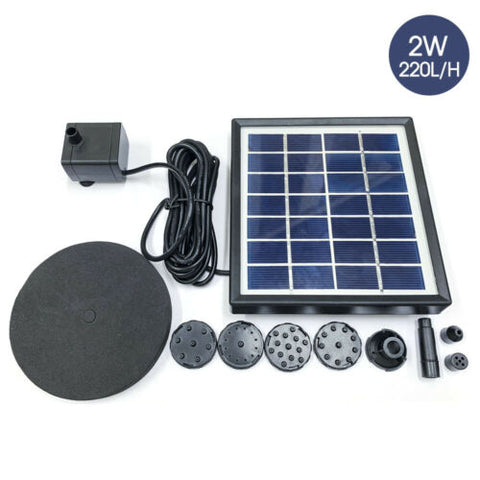 1.5W 2W Solar Powered Water Fountain Pump Bird Bath Pond Pool Garden