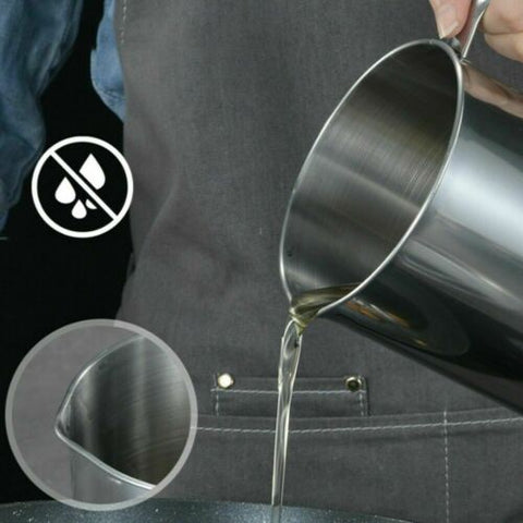 1.8L Stainless Steel Oil Filter Pot Cooking Soup Grease Strainer Separator