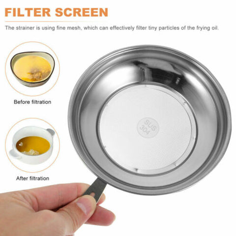 1.8L Stainless Steel Oil Filter Pot Cooking Soup Grease Strainer Separator