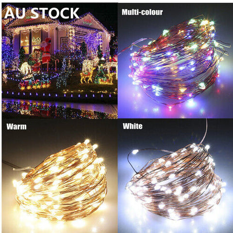 2M 20LED Battery Powered String Fairy Lights Copper Wire Waterproof Xmas Decor (Cool White)