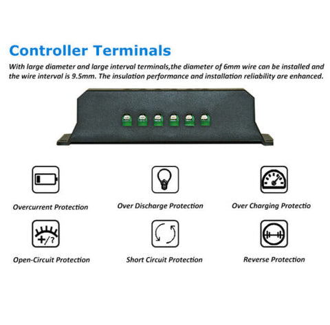 30A LCD Display PWN Solar Panel Regulator