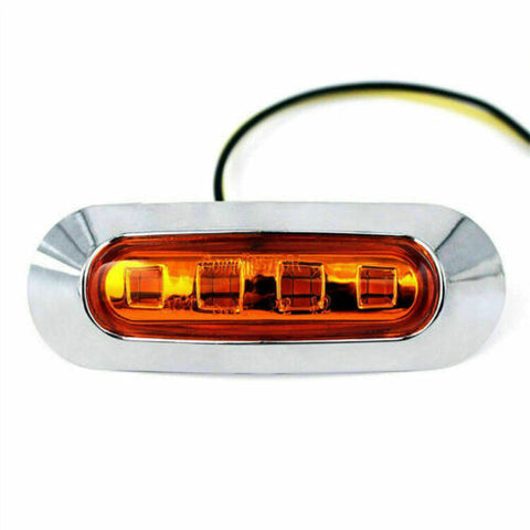 10PCS Amber SMD 4 LED Truck Side Marker Light Clearance Lamp Trailer 12/24v