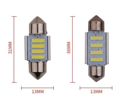 31MM FESTOON 7020 4SMD LED 4x INTERIOR DOME MAP LIGHT BULB GLOBE 12V CAR 4WD