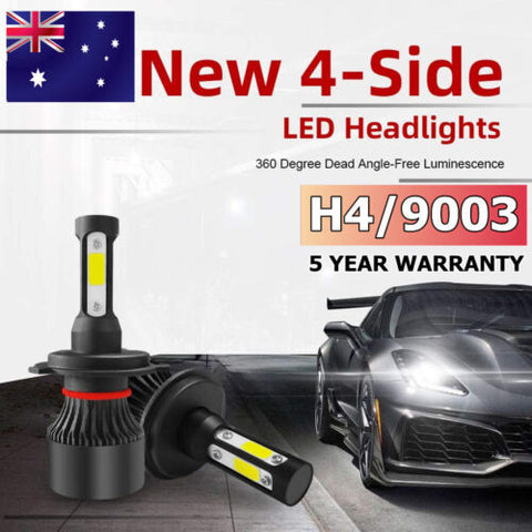 2000W HB2 9003 H4 LED Headlight Globes Kit Hi/Low Beam 30000LM Bright White Bulb