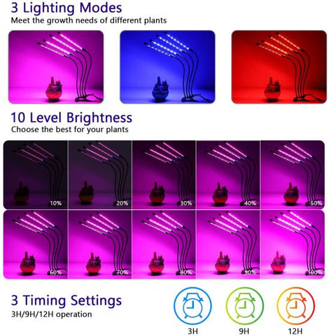 4 Heads Plan Grow LED Light