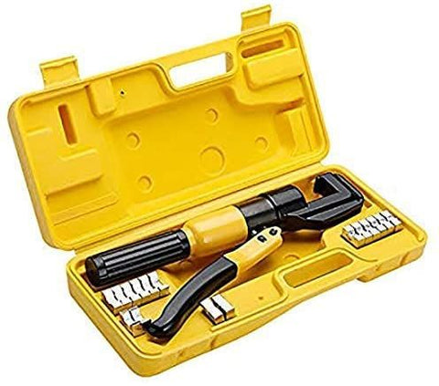 10 Ton Hydraulic Wire Battery Cable Lug Terminal Crimper Crimping Tool 8 Dies Fit for Crimping wires