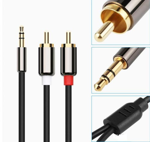 2 RCA to 3.5 mm AUX Audio Cable