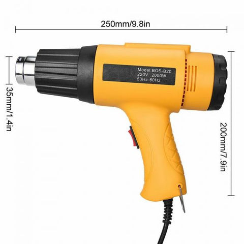 2000W Electric Heating Hot Air Heat Gun Tool 400-650â„ƒ Temperature with Nozzles