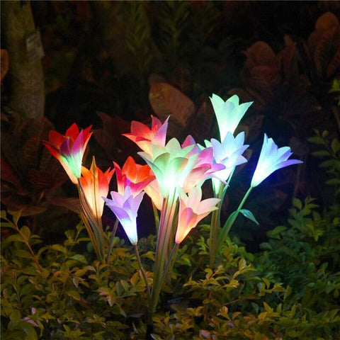 2Pcs Solar Garden Flower Light