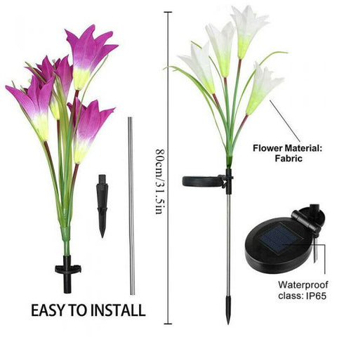 2Pcs Solar Garden Flower Light