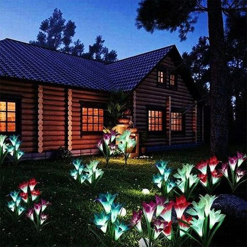 2Pcs Solar Garden Flower Light