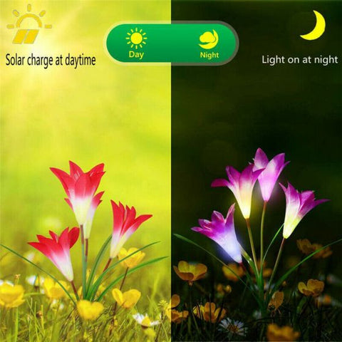 2Pcs Solar Garden Flower Light