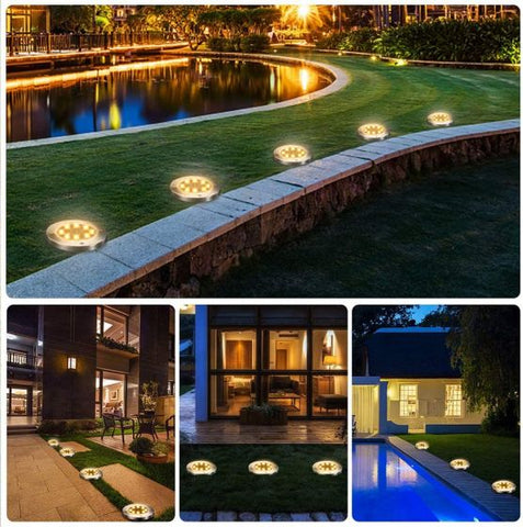 4Pcs LED Solar Powered In-Ground Lights