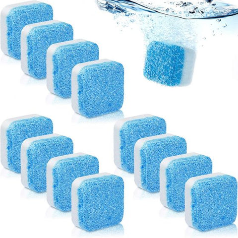 12 Pieces Solid Washing Machine Cleaner Effervescent Tablet Washer Cleaner for Bath Room Kitchen