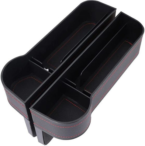 2Pcs Car Seat Gap Filler Organizer Storage Box Front Seat Console Side Pocket for Cellphones Keys Cards Wallets Sunglasses