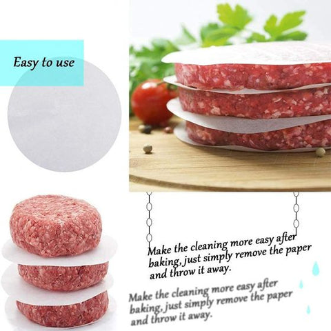 50pcs Round Hamburger Oil Blotting Paper BBQ Grill Paper Absorbing Sheet - 10CM