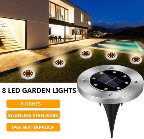 4Pcs LED Solar Powered In-Ground Lights