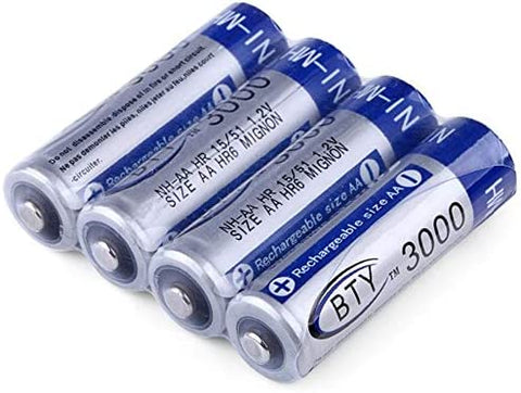 4pc - Rechargeable Battery NI-MH 1.2V 3000mAh AA/ Recharge Batteries