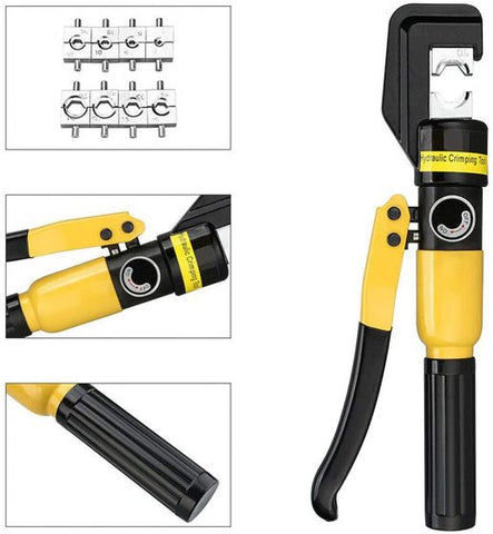 10 Ton Hydraulic Wire Battery Cable Lug Terminal Crimper Crimping Tool 8 Dies Fit for Crimping wires