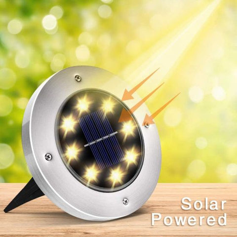 4Pcs LED Solar Powered In-Ground Lights