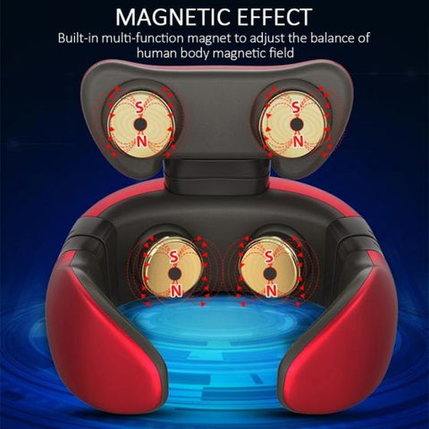 4D Magnetic Therapy Electric Neck Massager Cervical Stimulator USB Charging