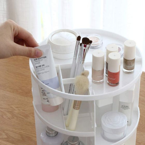 360 Degree Rotating dressing case Plastic Makeup Cosmetics Storage Box Skin Care Products Storage Rack