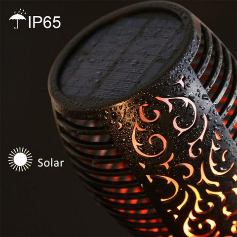 2Pcs Outdoor Solar Flame Torch Lights